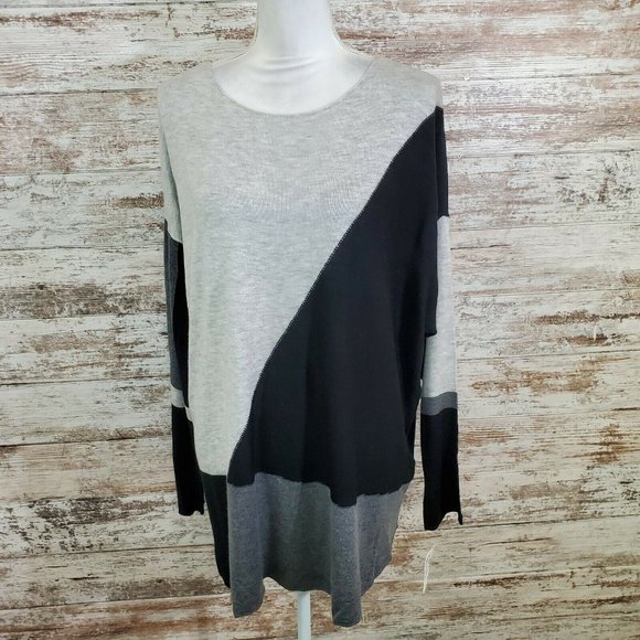 INC International Concepts Heather Grey Block Swea - Picture 4 of 9